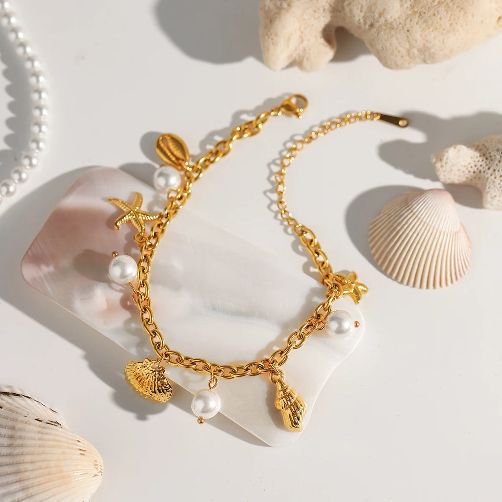 Yori Ocean Style Shell Pearl Bracelet