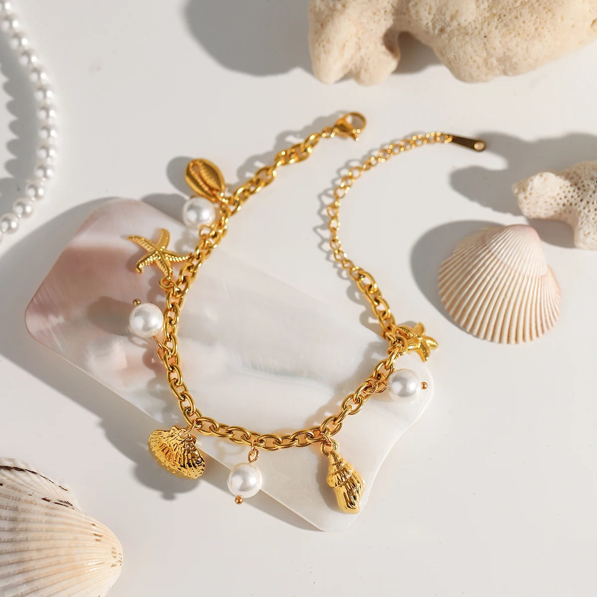 Yori Ocean Style Shell Pearl Bracelet
