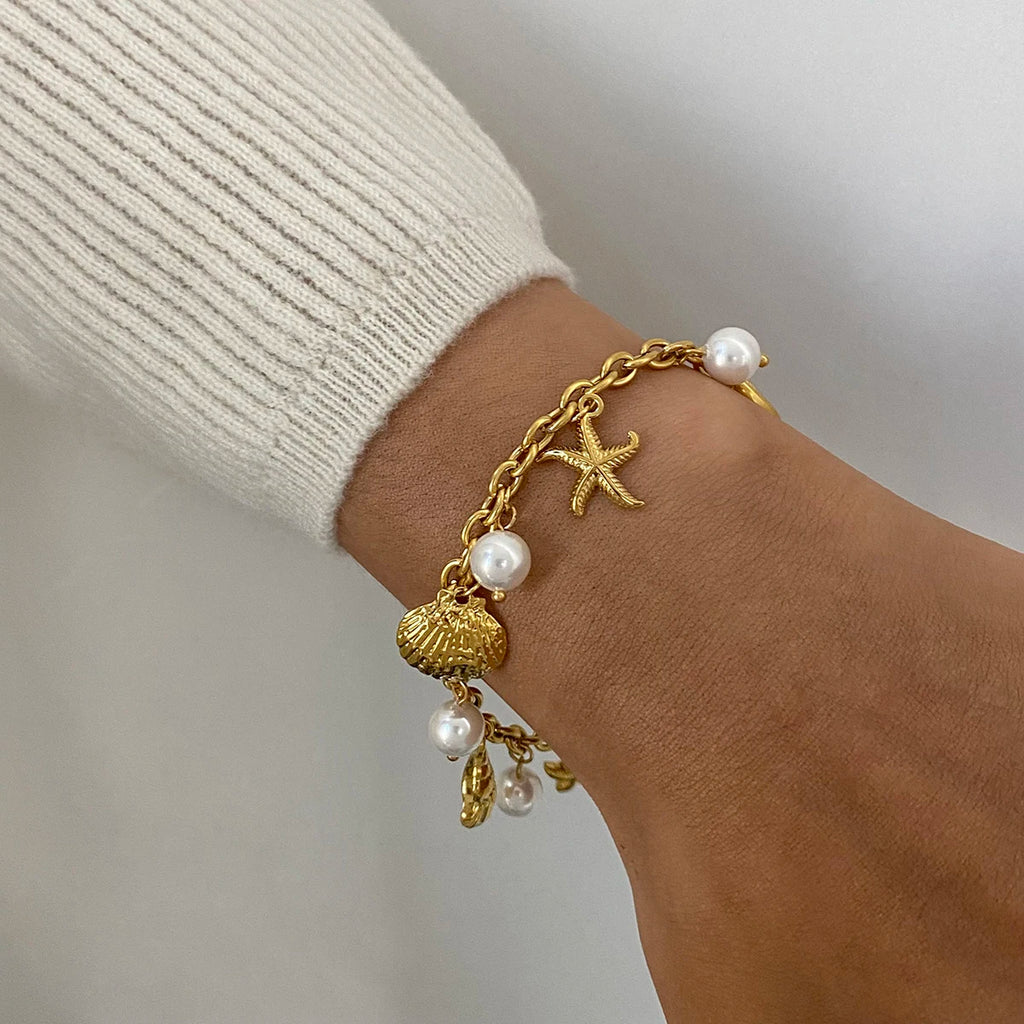 Yori Ocean Style Shell Pearl Bracelet