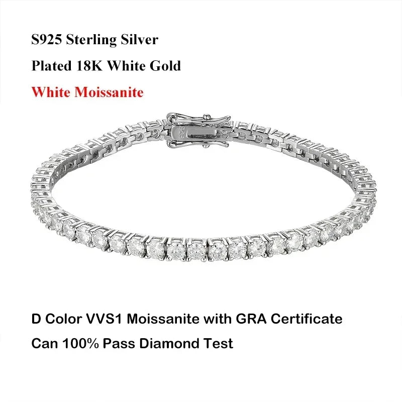 EWYA Moissanite Tennis Bracelet