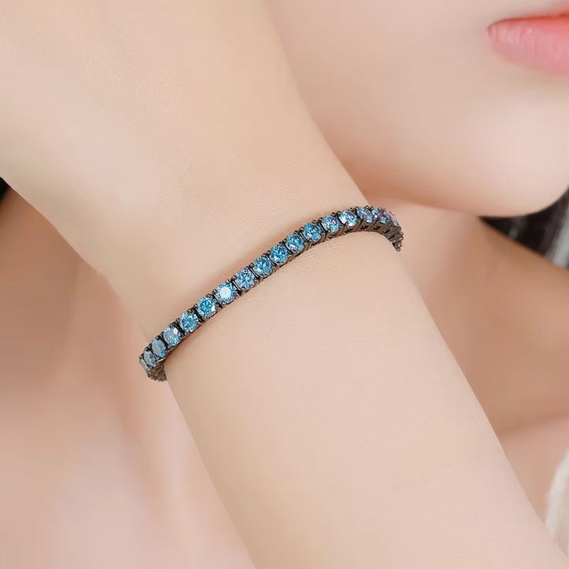 Royal Blue Moissanite Tennis Bracelet