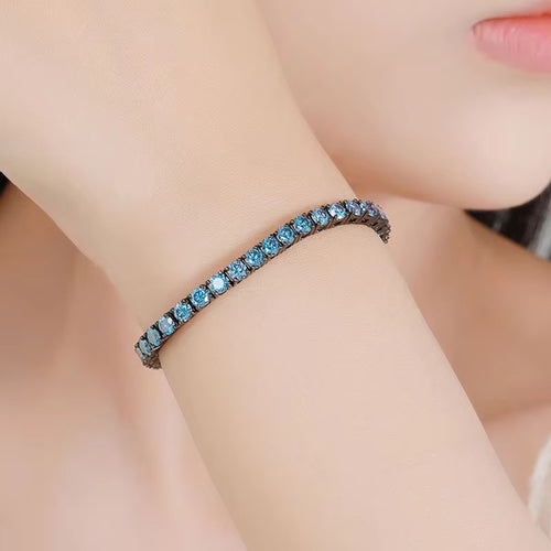 Royal Blue Moissanite Tennis Bracelet