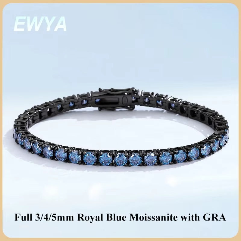 Royal Blue Moissanite Tennis Bracelet