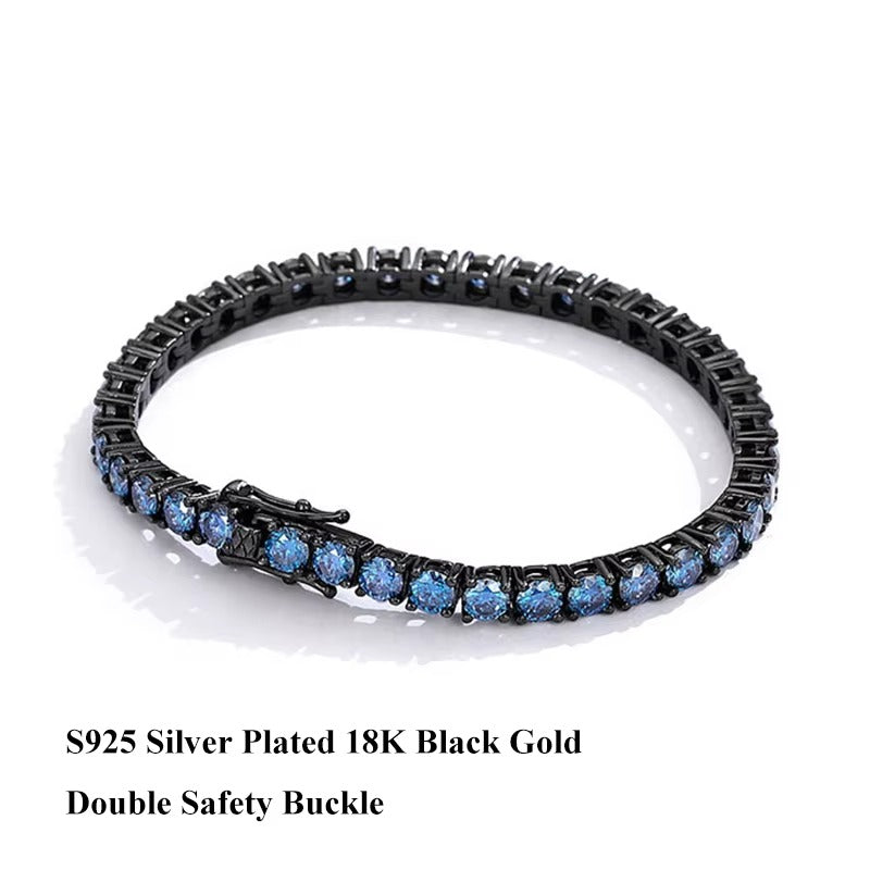 Royal Blue Moissanite Tennis Bracelet