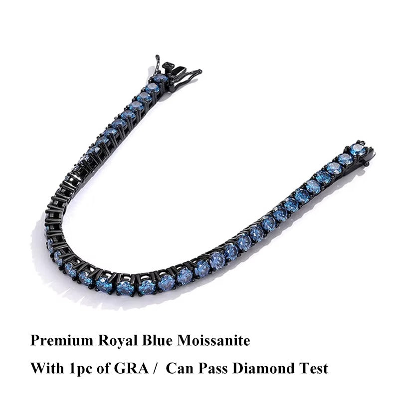 Royal Blue Moissanite Tennis Bracelet