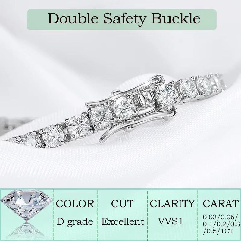 2-5mm Moissanite Tennis Bracelet